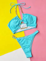 Load image into Gallery viewer, High cut halter 2 piece bikini
