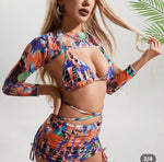Load image into Gallery viewer, 4 piece multi color Bikini set
