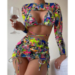 Load image into Gallery viewer, 4 piece multi color Bikini set
