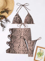 Load image into Gallery viewer, Snake skin 3 piece Bikini
