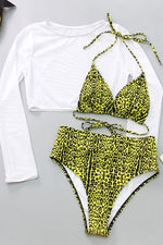 Load image into Gallery viewer, Neon Cheetah 3 piece bikini
